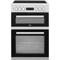 Beko KDC653S 60cm Free Standing Electric Cooker with Ceramic Hob Silver A/A