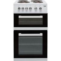 Beko KD531AW 50cm Free Standing Electric Cooker with Solid Plate Hob White A