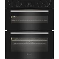 Indesit DUI 10D B Built Under 59cm Electric Double Oven Black A/A