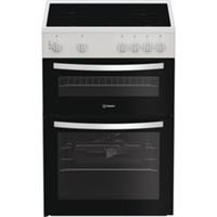 Indesit ITE6VMW 60cm Free Standing Electric Cooker with Ceramic Hob White A