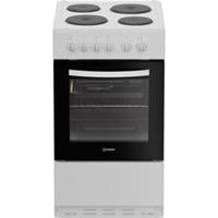 Indesit I5E3KMW 50cm Free Standing Electric Cooker with Solid Plate Hob White A