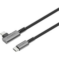 Cygnett Black Unite Right Angle Braided USB C - USB-C 3.1 1m