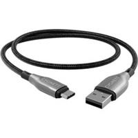 Cygnett Black / Silver Armoured USB-C To USB-A (USB 2.0) Cable - 1m