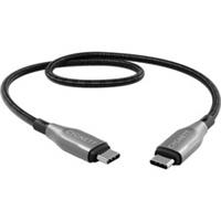 Cygnett Black / Silver Armoured USB-C To USB-C (USB 2.0) Cable - 1m
