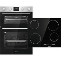 Hisense BI6095CXUK Built In 60cm Electric Double Oven Oven & Hob Pack Stainless