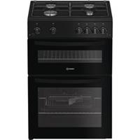 Indesit IDG6GB Gas Cooker with Gas Hob 60cm Free Standing Black A+/A New