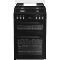 Hotpoint HDG6GDCB1 Gas Cooker with Gas Hob 60cm Free Standing Black A+ New