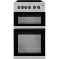 Beko KDC5422AS 50cm Free Standing Electric Cooker with Ceramic Hob Silver A