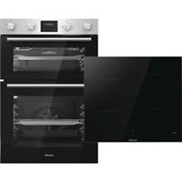 Hisense BI6095HIXUK Built In 59cm Electric Double Oven Oven & Hob Pack