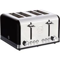 Swan ST19020BN Retro 4 Slice Toaster Black