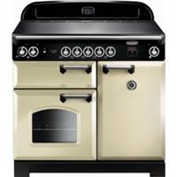 Rangemaster CLA100EICR/C Classic 99cm Electric Range Cooker 5 Burners A/A Cream