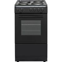 Electra SE50B/1 50cm Free Standing Electric Cooker with Solid Plate Hob Black A
