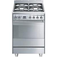 Smeg SUK61PX8 Free Standing Dual Fuel Cooker with Gas Hob 60cm Stainless Steel