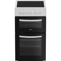 Indesit ITE5VMW 50cm Free Standing Electric Cooker with Ceramic Hob White A/A