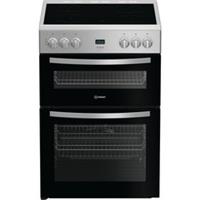Indesit IDE6VDCS1 60cm Free Standing Electric Cooker with Ceramic Hob Silver