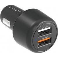 Cygnett Black CarPower 30W Car Charger Dual Port USB-A