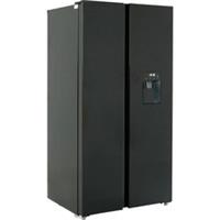 Tesla T582SBSB 91cm Frost Free American Fridge Freezer Black E Rated