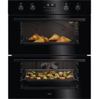 AEG OU5CU40K Built Under 59cm Electric Double Oven Black Gloss A