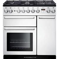 Rangemaster NEX90DFFWH/C Nexus 90cm Dual Fuel Range Cooker 5 Burners White A/A