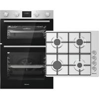 Hisense BI6095HGXUK Built In 0cm Electric Double Oven Gas Hob Oven & Hob Pack