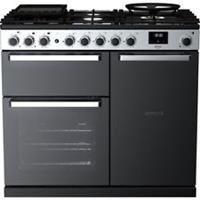 Rangemaster EDDL100DFGBLK/CM1 Edge Deluxe 99cm Dual Fuel Range Cooker 5 Burners