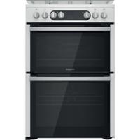Hotpoint HDM67G9C2CX/U Free Standing Dual Fuel Cooker with Gas Hob 60cm Silver