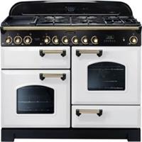 Rangemaster CDL110DFFWH/B Classic Deluxe 109cm Dual Fuel Range Cooker 5 Burners