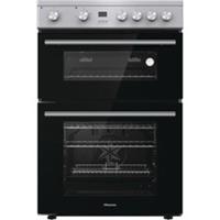 Hisense HDE3211BXUK 60cm Free Standing Electric Cooker with Ceramic Hob