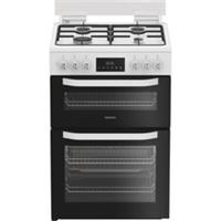 Hotpoint HDD6GDC2W Free Standing Dual Fuel Cooker with Gas Hob 60cm White A/A