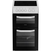 Hotpoint HTE5VCW 50cm Free Standing Electric Cooker with Ceramic Hob White A