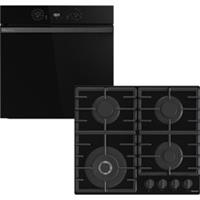 Hisense HIPK2PBN60G1 Built In Single Ovens & Gas Hob Black A+ Rated