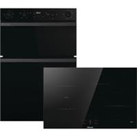 Hisense HIPKD6CB80IND Built In 0cm Electric Double Oven Oven & Hob Pack Black