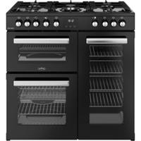Belling 444411793 CookCentre 90DF 90cm Dual Fuel Range Cooker 5 Burners Black