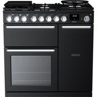 Rangemaster NEX90DFPGBL/CM1 Nexus 90cm Dual Fuel Range Cooker 5 Burners Black A