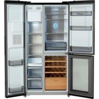 Tesla T530TDBG 91cm Frost Free American Fridge Freezer Black E Rated