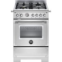 Bertazzoni HER64L1EXT2 Free Standing Dual Fuel Cooker with Gas Hob 60cm Steel A