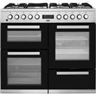 Beko KDVF100X 100cm Dual Fuel Range Cooker 7 Burners Stainless Steel A/A
