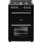 Belling Farmhouse60DF Free Standing Dual Fuel Cooker with Gas Hob 60cm Black