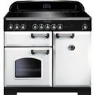 Rangemaster CDL100EIWH/C Classic Deluxe 99cm Electric Range Cooker 5 Burners
