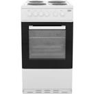 Beko KS530W 50cm Free Standing Electric Cooker with Solid Plate Hob White A