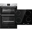 Hisense BI6095CXUK Built In 60cm Electric Double Oven Oven & Hob Pack Stainless