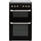 Hotpoint HD5V93CCB/UK 50cm Free Standing Electric Cooker with Ceramic Hob Black
