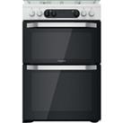 Hotpoint HDM67G9C2CW/UK Free Standing Dual Fuel Cooker with Gas Hob 60cm White