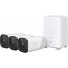 Eufy T88523D2 eufyCam 2 Pro - 2K 3 Camera Kit 2K White Indoor & outdoor Smart