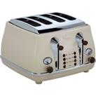 De'Longhi CTOV4003.BG Icona Vintage 4 Slice Toaster Beige