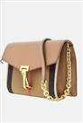 Burberry Macken Bag In Camel Leather Beige Check Canvas Crossbody W Paper Bag