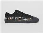 BURBERRY - Sneakers - Low Black Canvas Check Logo - Sz 37.5 / 4.5 UK *New&Boxed*