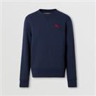 BURBERRY - Claridge Sweatshirt - Navy Blue Cotton - Red Logo - Size M *New&Tags* - M Regular