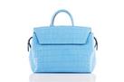 BURBERRY - Catherine Bag - Medium Blue Croc Embossed Leather Zip Tote NEW&TAGS