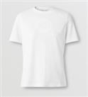 BURBERRY - T-Shirt - White Cotton Jersey Logo Detail - Slim Size M - New&Tags - M Regular